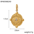 Evil Eye Anhänger in Goldoptik mit glitzerndem Zirkonstein und Sonnenstrahl-Muster - Weißer Strass (BP48596B2A0)