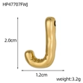 Macro shot of gold-plated puffy letter J pendant showing dimensions 2.0cm by 1.2cm - Bubble Letter J Pendant (HP47707FWJ)