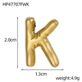 Detailed view of bubble style gold 14k letter K pendant with size and weight specs - Bubble Letter K Pendant (HP47707FWK)