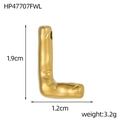 Detail view of golden 14k bubble letter L pendant with dimensions 1.9cm by 1.2cm - Bubble Letter L Pendant (HP47707FWL)