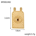 Detailed view of evil eye pendant showing dimensions 3.2cm by 1.9cm and weight 5.7g - Evil Eye Brown Stone Rectangular (BP00024B2)
