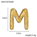 Detail view of 14k gold bubble letter M pendant showing 1.9cm height and 1.7cm width - Bubble Letter M Pendant (HP47707FWM)