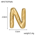 Lava texture 14k gold bubble initial N pendant with 2.0cm height and 5.4g weight detail - Bubble Letter N Pendant (HP47707FWN)