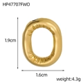 Macro shot showing dimensions and radial texture of golden 14k bubble letter pendant - Bubble Letter O Pendant (HP47707FWO)
