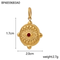 Detailed view of evil eye sunburst pendant with size 2.0cm and weight 2.7g specs - Red Rhinestone (BP48596B3A0)