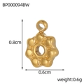 Detail of a vintage baroque gold flower pendant charm with size 0.8cm by 0.6cm specs - Six-Petal Hollow Flower Bail Charm (BP000094BW)
