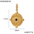Detailed view of evil eye charm with dimensions 1.7cm by 2.0cm and blue zircon inlay - Dark Blue Rhinestone (BP48596B7A0)