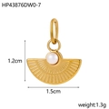 Macro shot of gold fan pendant with dimensions 1.5cm width and 1.3g weight data - Artificial Pearl Fan Shaped Pendant (HP43876DW0-7)
