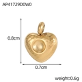 Detailed view of hammered gold heart pendant with dimensions 0.8cm by 0.7cm and weight 0.6g - Hammered Texture Heart (AP41729D0W0)