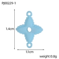 Macro detail of 1.4cm light blue star charm with dual loops for DIY jewelry making - Light Blue Cross Star (PJ00229-1)