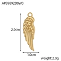 Golden wing pendant charm for DIY jewelry with size measurements 2.9cm by 1.0cm - Gold Feather Wing Style (AP39892D0W0)