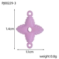 Pink matte four-leaf clover charm dimensions 1.4cm x 1.1cm weight 0.8g for DIY jewelry - Pink Cross Star (PJ00229-3)