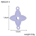 Macro shot of purple four-pointed star charm with dimensions 1.4cm by 1.1cm for DIY jewelry - Purple Four-pointed Star (PJ00229-4)