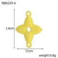 Yellow four-leaf clover pendant with 1.4cm height and 0.8g weight dimensions details - Yellow Four-pointed Flower (PJ00229-6)
