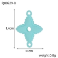 Detail view of 1.4cm light blue four-pointed star clover pendant with size measurements - Mint Green Star (PJ00229-8)