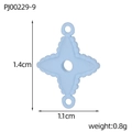 Macro view of light blue four-pointed star pendant with measurements 1.4cm x 1.1cm - Light Blue Four-pointed Star (PJ00229-9)