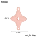 Detailed view of 1.4cm light pink four-leaf clover charm with precise size measurements - Light Pink Four-pointed Star (PJ00229)