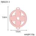 Macro detail of pink clover charm with dual hooks, measuring 1.4cm by 1.1cm for DIY jewelry - Pink Round Floral Style (PJ00235-3)