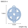 Detailed view of light blue clover pendant with dimensions 1.4cm height and 1.1cm width - Light Blue Round Floral Style (PJ00235-6)
