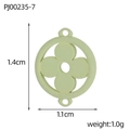 Macro view of light green enamel four-leaf clover charm with 1.4cm dimensions for DIY jewelry - Light Green Round Floral Style (PJ00235-7)
