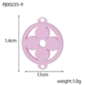 Macro detail of pink matte clover pendant charm with dimensions 1.4cm and weight 1.0g - Pink Round Floral Style (PJ00235-9)