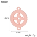 Pink clover-shaped stainless steel pendant with size dimensions 1.4cm by 1.1cm - Pink Gear Star Style (PJ00234)