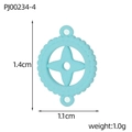 Detailed view of light blue stainless steel four-leaf clover pendant with size 1.4cm x 1.1cm - Light Blue Gear Star Style (PJ00234-4)