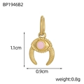 Pendentif cœur en émail rose finition dorée pour création de bijoux 1.1cm x 0.9cm - Style Croissant Émail Rose (BP1946B2)