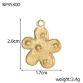 Elegant gold stainless steel tulip flower petal pendant 2.0cm for jewelry making - Five-Petal Flower Style (BP3530D)