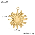 Barocker Sonnenanhänger aus goldenem Edelstahl, 2,2cm Durchmesser mit Strahlen-Design - Radialer Olivenzentrum Stil (BP3720B)