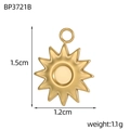 Barocker Sonnenanhänger aus Goldstahl mit Maßen 1,5cm x 1,2cm und Gewicht von 1,1g - Gebürsteter Sonnenstrahl Stil (BP3721B)