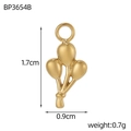 Ciondolo dorato a foglia di tulipano in acciaio inossidabile di 1,7cm per 0,9cm - Stile Palloncino (BP3654B)