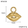 Ciondolo a forma di labbra dorate in acciaio inox per DIY dimensioni 1,0x1,1cm - Stile Forma delle Labbra (BP3655B)