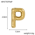 Golden balloon style letter P pendant in stainless steel for DIY jewelry making necklaces - Bubble Letter P Pendant (HP47707FWP)