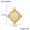 Golden geometric diamond stainless steel charm pendant base with 2.5cm height - Gold Rhombic Symmetrical Pendant (AP41759D0W1)