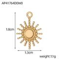 Golden sun-shaped stainless steel pendant with textured finish 1.8cm x 1.3cm - Gold Sun Pendant (AP41764D0W0)