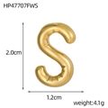 Polished 14k gold plated 3D bubble letter S pendant with 2.0cm height dimension - Bubble Letter S Pendant (HP47707FWS)