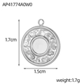 Silver hammered round stainless steel pendant 1.7cm for DIY jewelry making - Silver Hammered Round Pendant (AP41774A0W0)