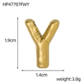 Gold 14k bubble letter Y pendant in stainless steel with textured finish surface - Bubble Letter Y Pendant (HP47707FWY)