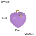 Detailed view of lavender heart pendant with pearl inlay showing 1.5cm by 1.6cm dimensions - Purple Heart Style (HP2242B3)