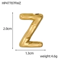 14k gold plated stainless steel letter Z bubble pendant with striped texture finish - Bubble Letter Z Pendant (HP47707FWZ)