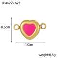 Pendentif coeur rose en acier inoxydable doré pour bijoux DIY avec dimensions - Style Connecteur Cœur d'Amour Rose (LP44295DW2)