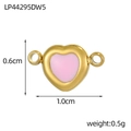 Pendentif coeur en acier doré avec émail rose pour la création de bijoux, 1,0x0,6cm - Style Cœur Émail Rose Pâle (LP44295DW5)