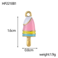 Macro view of ice cream pendant detailing multi-colored enamel finish and 1.6cm dimensions - Multicolor Popsicle (HP2218B1)