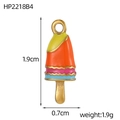 Colorful popsicle charm dimensions 1.9cm by 0.7cm in yellow, orange, pink and blue - Rainbow Striped Popsicle (HP2218B4)