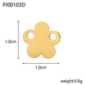 Polished gold flower stainless steel charm with double holes for DIY jewelry - Five-petal Flower Double Hole Style (PJ00103D)
