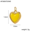 Titanium steel irregular heart unicorn pendant with yellow enamel inlay and gold plating - Yellow Enamel Heart Style (AP36067D3W0) / Gold