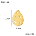 Polished gold teardrop pendant with celestial star and moon cutouts, 2.0cm x 1.5cm size - Star Moon Hollow Teardrop Style (PJ00114D)