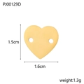 Polished heart-shaped stainless steel pendant charm with dual holes and 1.5cm dimension - Heart Shape Double Hole Style (PJ00129D)