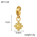 Detailed view of a gold-plated sun charm with dimensions 1.1cm by 0.8cm and lobster clasp - Sun Bead Style (BP1112B)